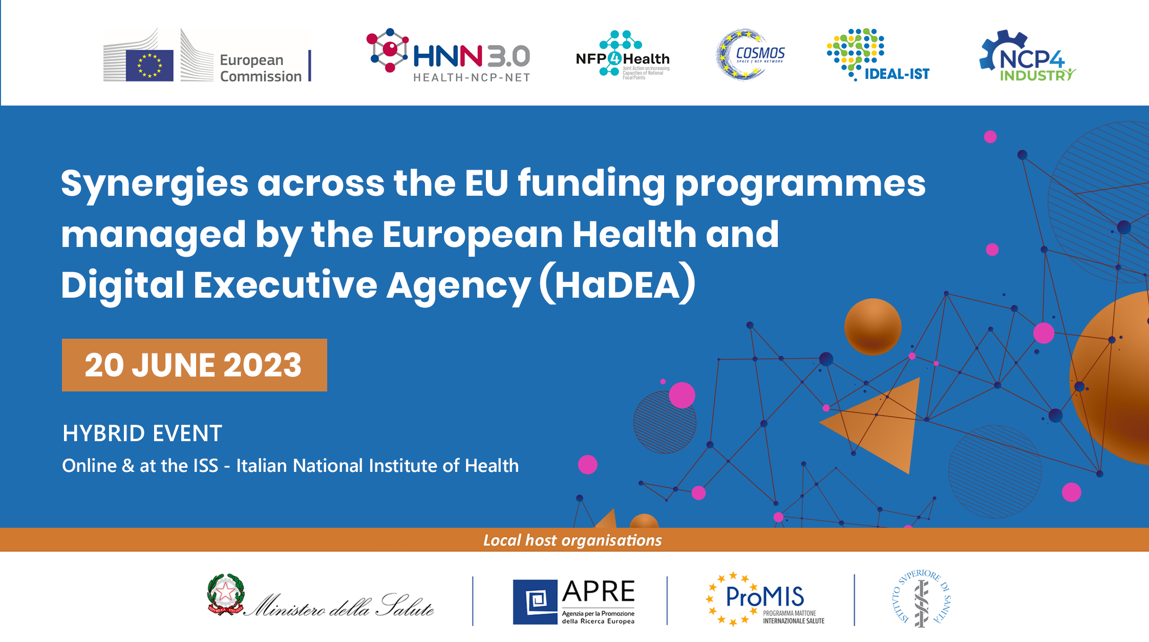 Event "Synergies across the EU funding programmes managed by the European Health and Digital Executive Agency (HaDEA)" on 20 June 2023