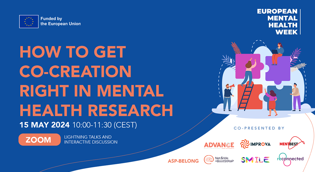 MeHow to get co-creation right in mental health research event visual