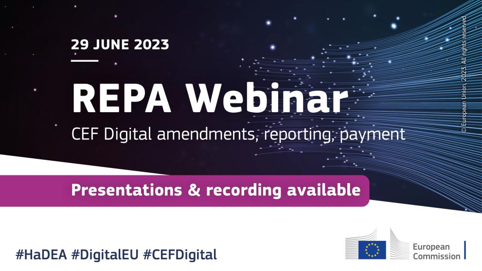 Webinar on REPA (Reporting and Payment), the eligibility of costs and amendment