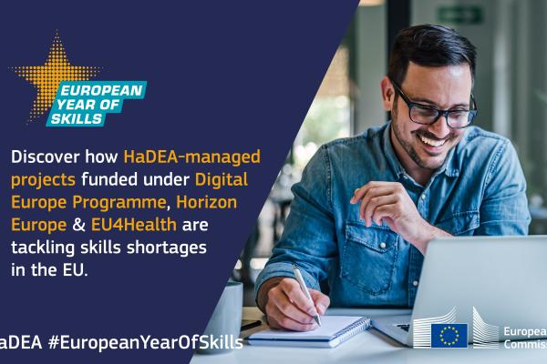 European Year of Skills: Discover some of the #HaDEA-managed projects funded under #DigitalEUProgramme, #HorizonEU & #EU4Health are tackling skills shortages in the E